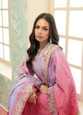 Sahar Winter Printed Khaddar 3 Piece Unstitched Suit S25W3PC D-16 SKY BLUSH